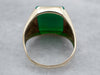Men's Green Onyx and Gold Statement Ring