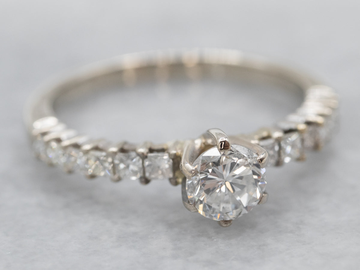 Modern Round Brilliant Diamond Engagement Ring