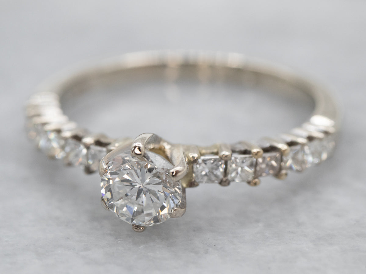 Modern Round Brilliant Diamond Engagement Ring