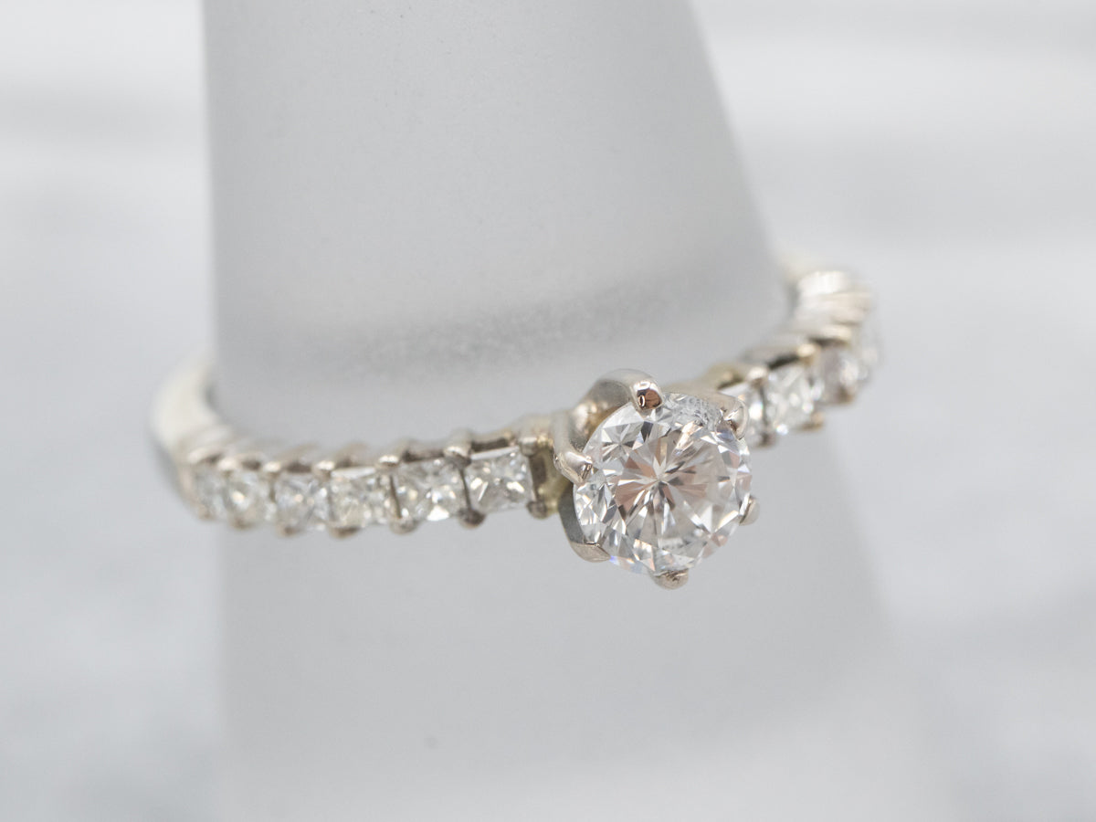 Modern Round Brilliant Diamond Engagement Ring