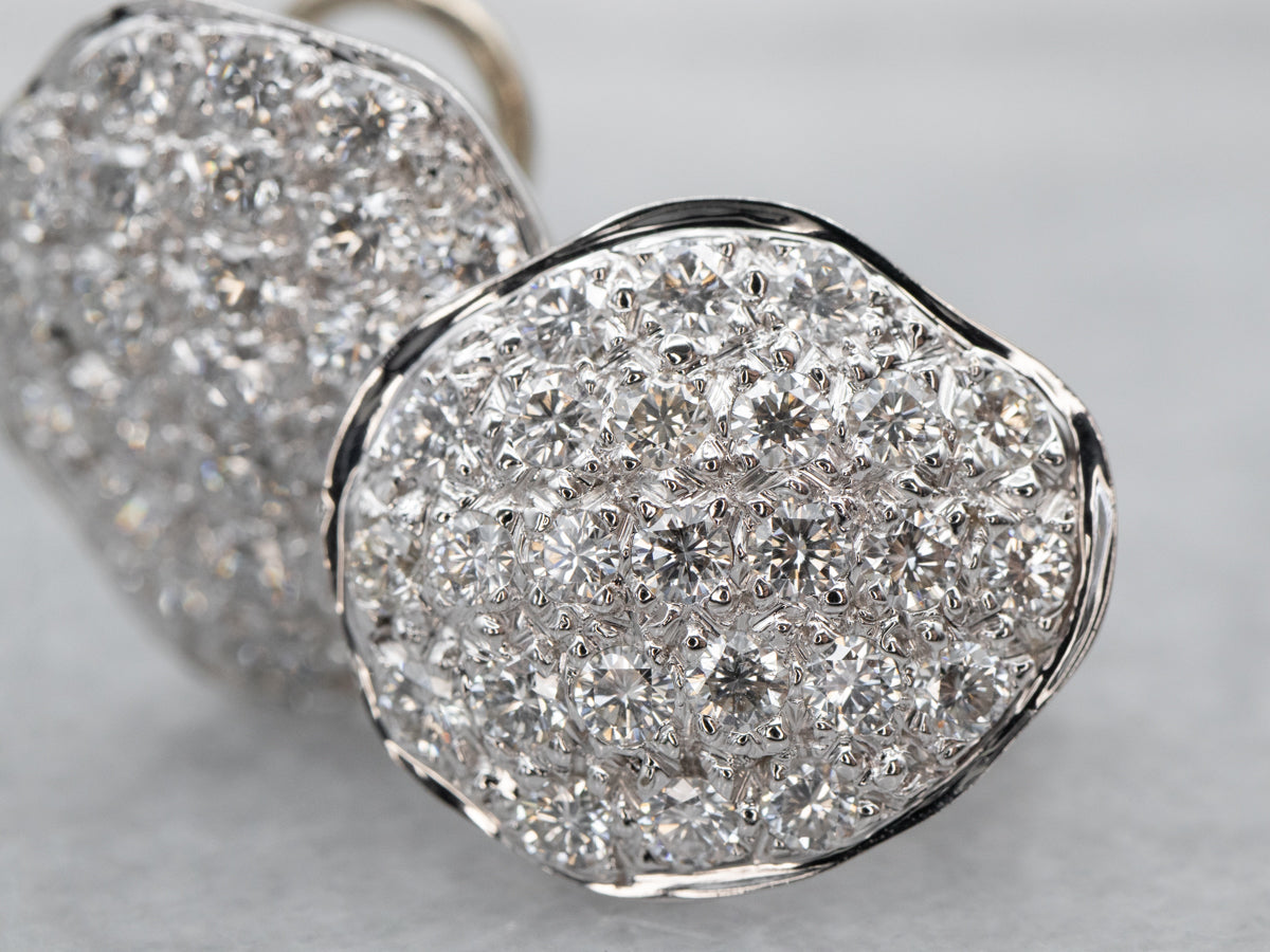 Modernist Diamond Cluster Earrings