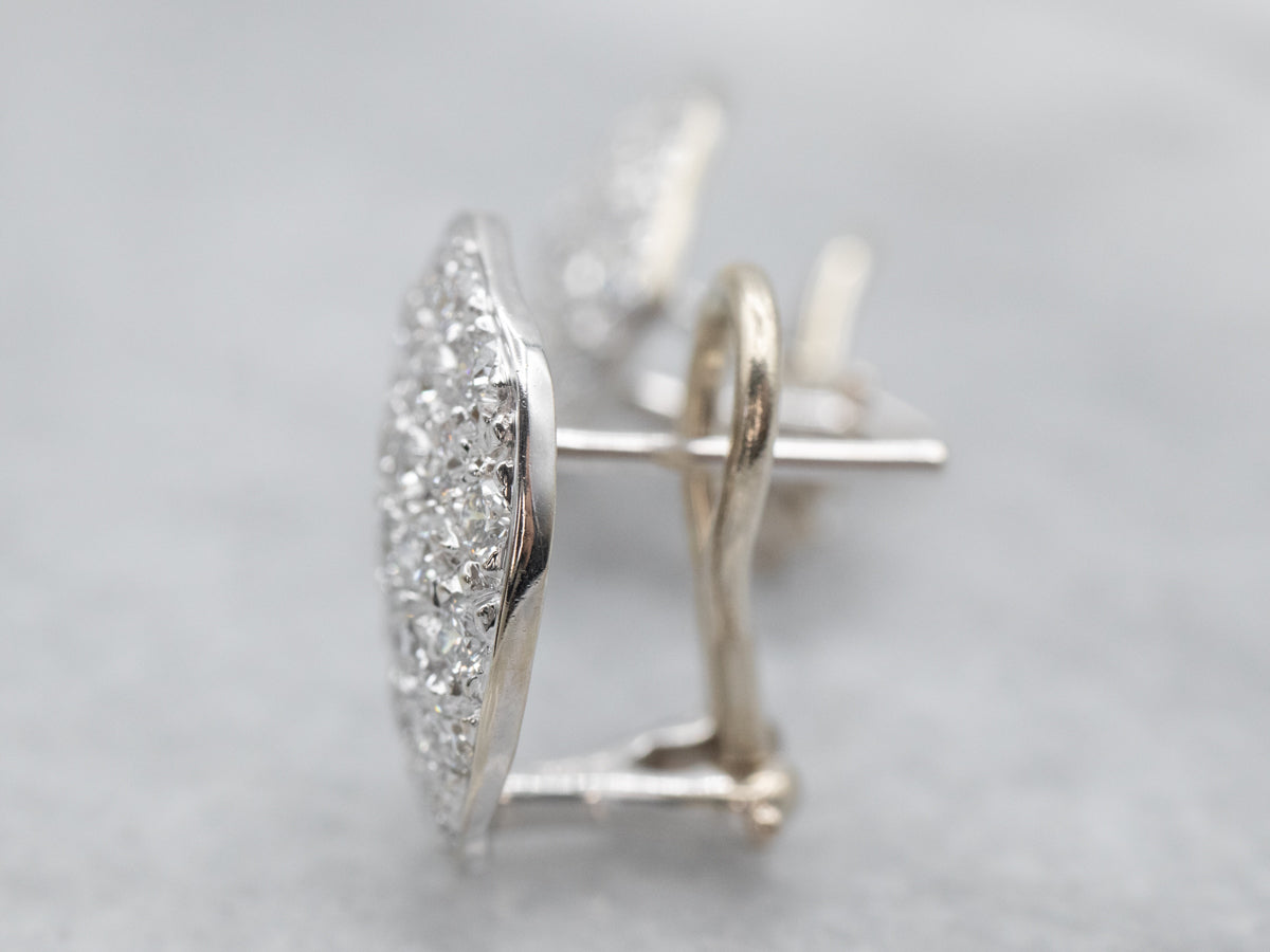 Modernist Diamond Cluster Earrings