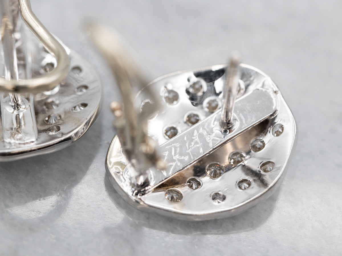 Modernist Diamond Cluster Earrings