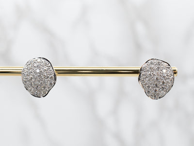 Modernist Diamond Cluster Earrings