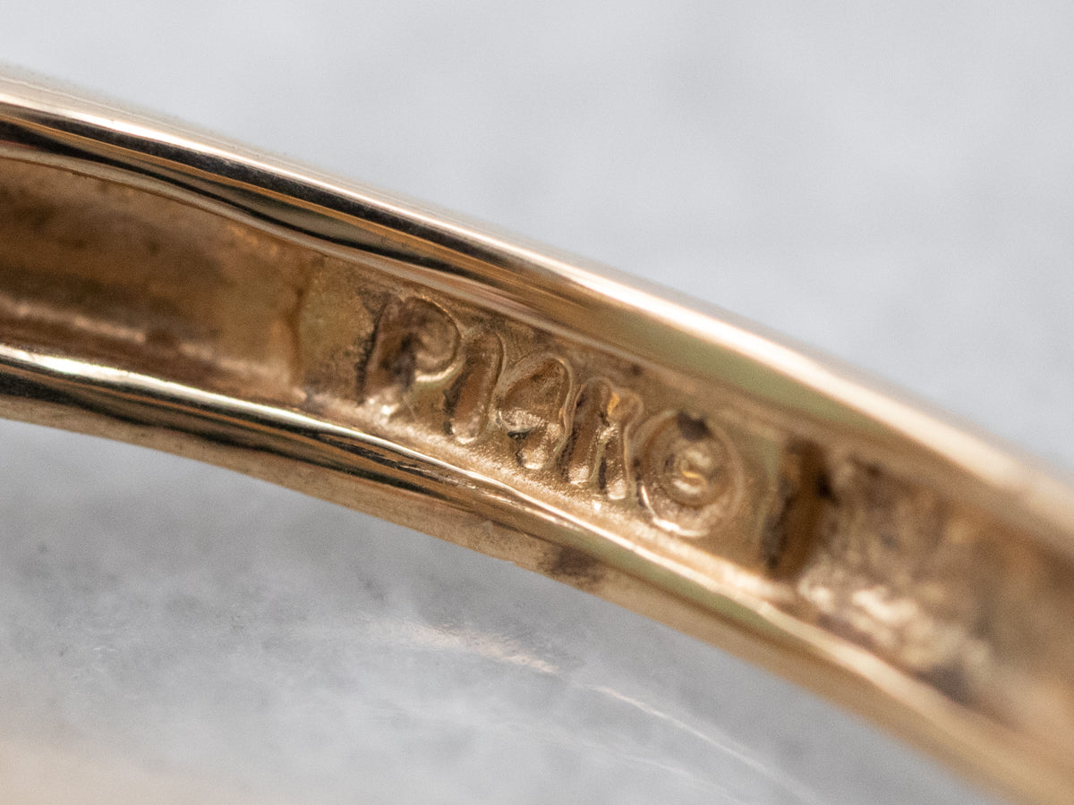 Gold Mid Century Jade Cocktail Ring