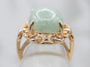 Gold Mid Century Jade Cocktail Ring