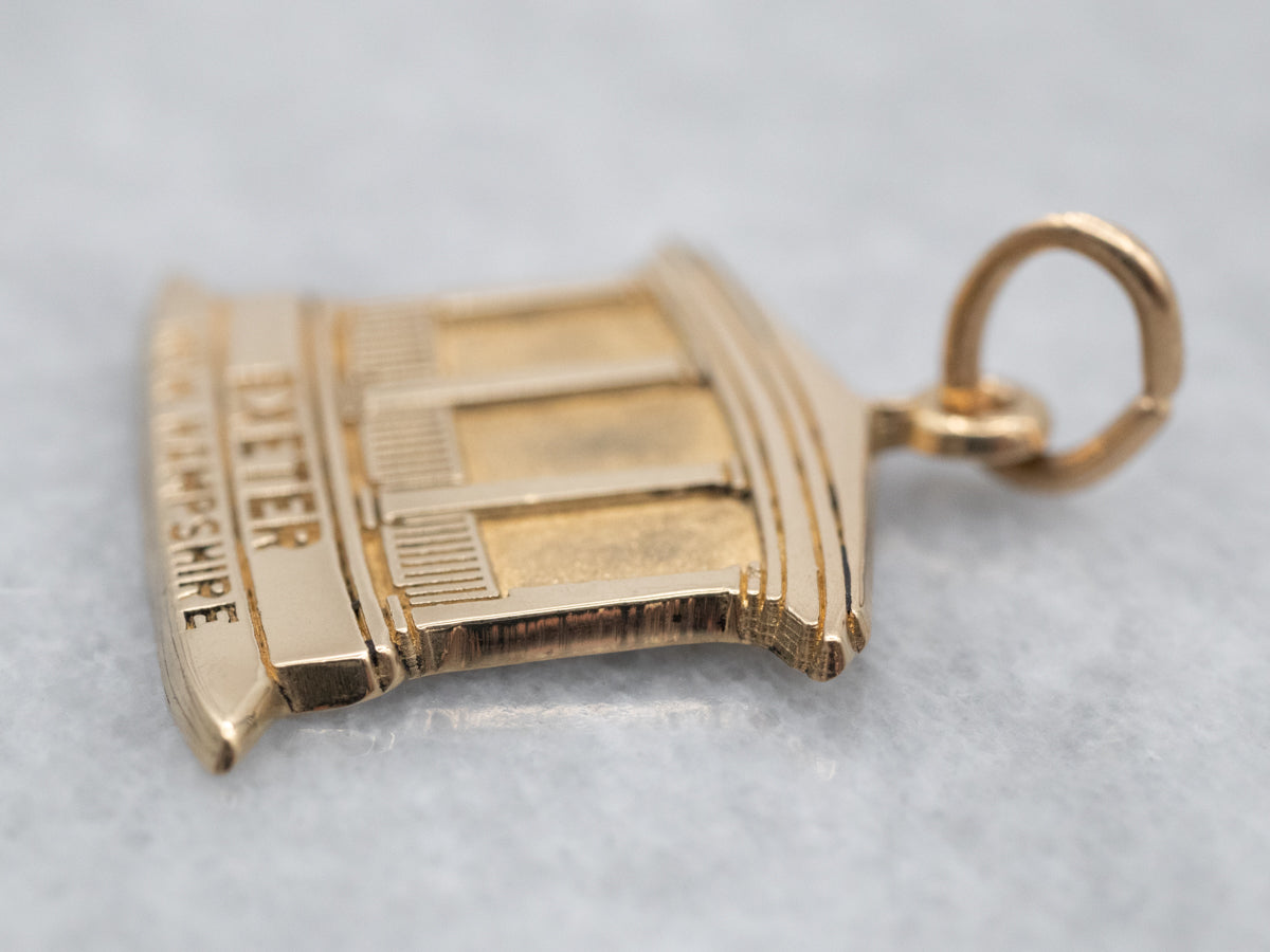 The Bandstand of Exeter, New Hampshire Gold Charm