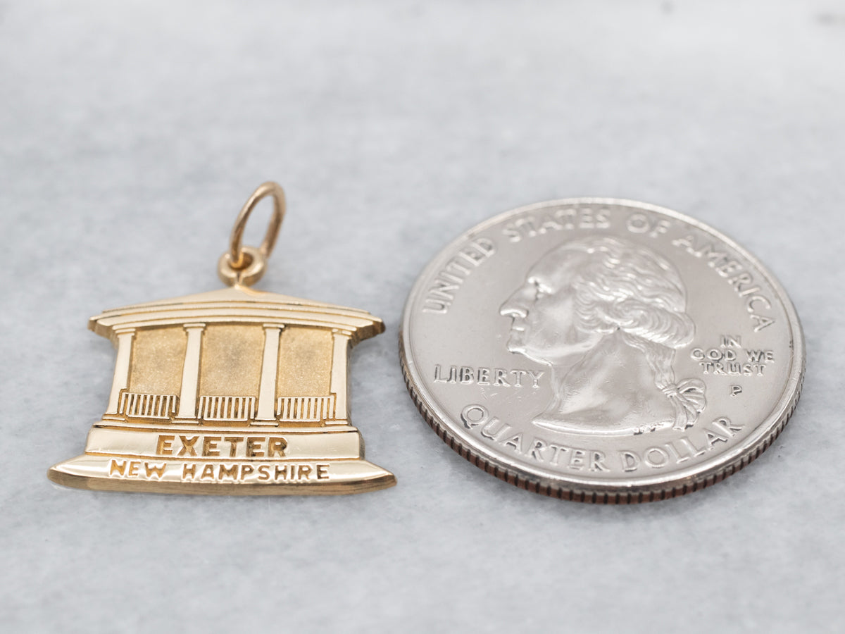 The Bandstand of Exeter, New Hampshire Gold Charm