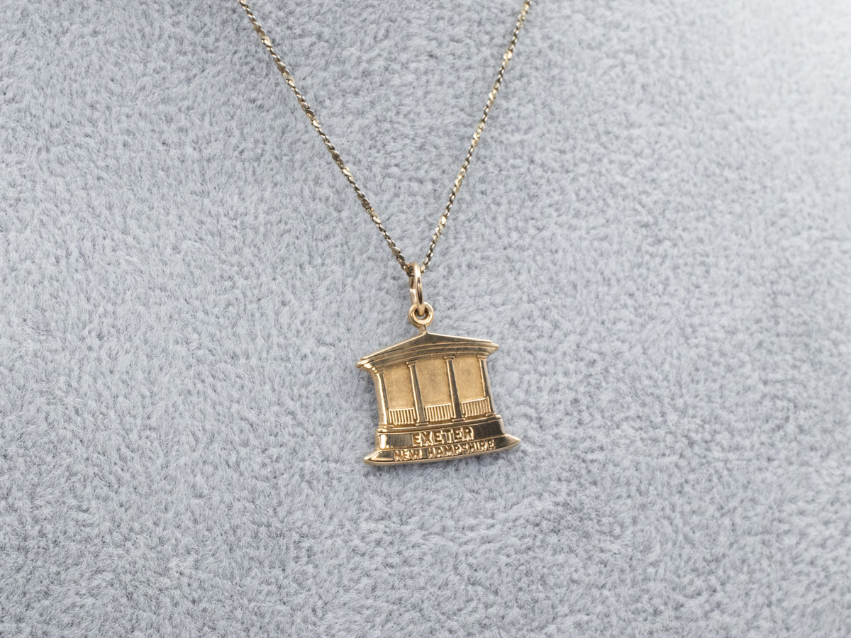 The Bandstand of Exeter, New Hampshire Gold Charm