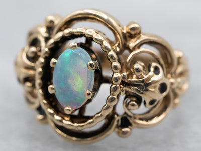 Victorian 18ct Gold, Opal & Diamond Ring (129W) | The Antique Jewellery  Company