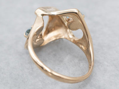 Modernist Gold Aquamarine Ring