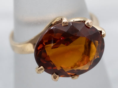 Yellow Gold Citrine Bypass Ring