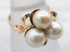 Vintage Pearl and Gold Cluster Cocktail Ring