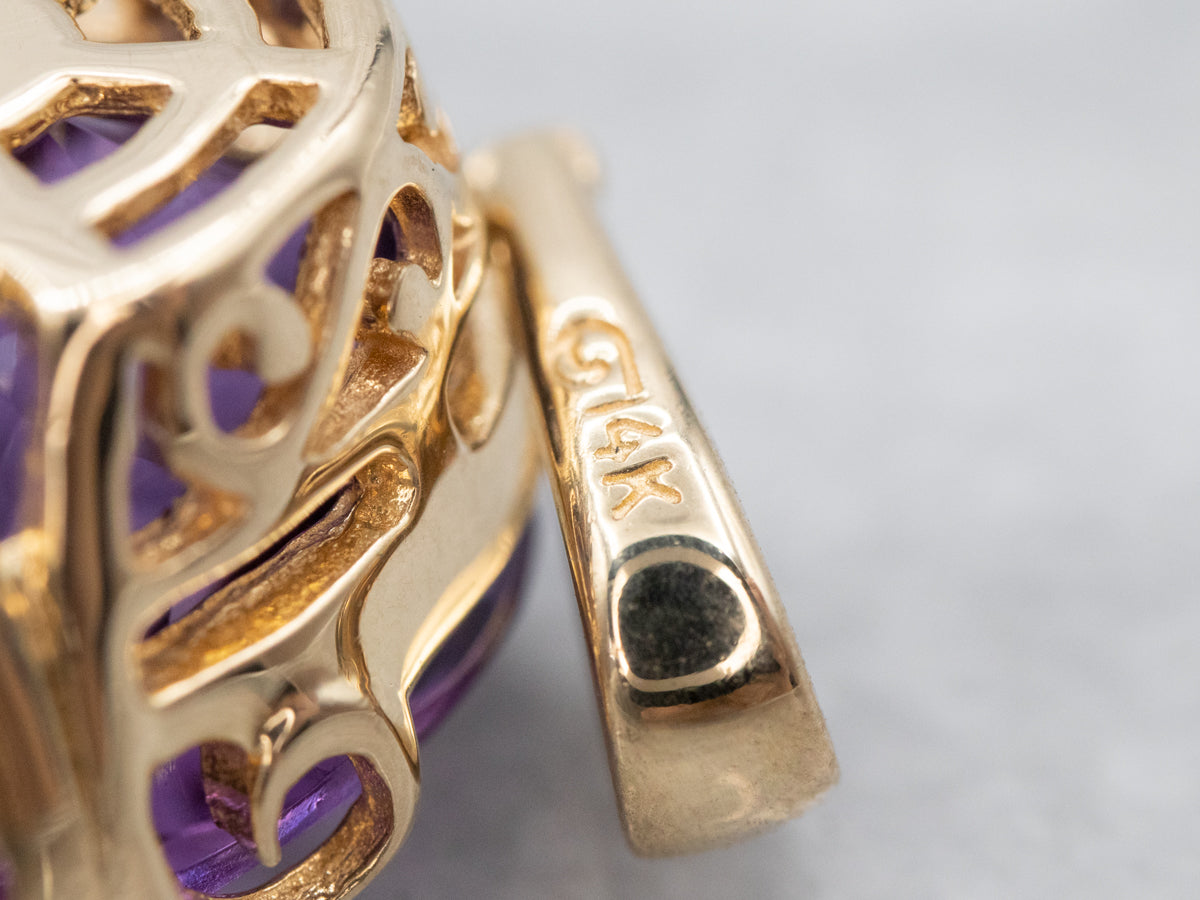 Pineapple Cut Amethyst Pendant