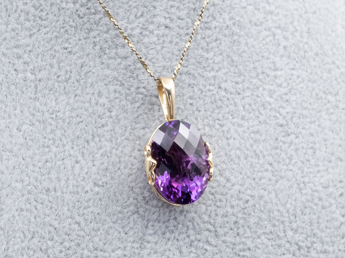 Pineapple Cut Amethyst Pendant