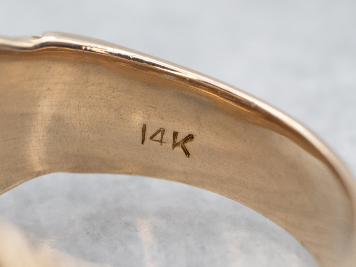 Anillo de diamantes florales de oro vintage