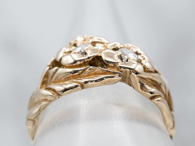 Vintage Gold Floral Diamond Ring