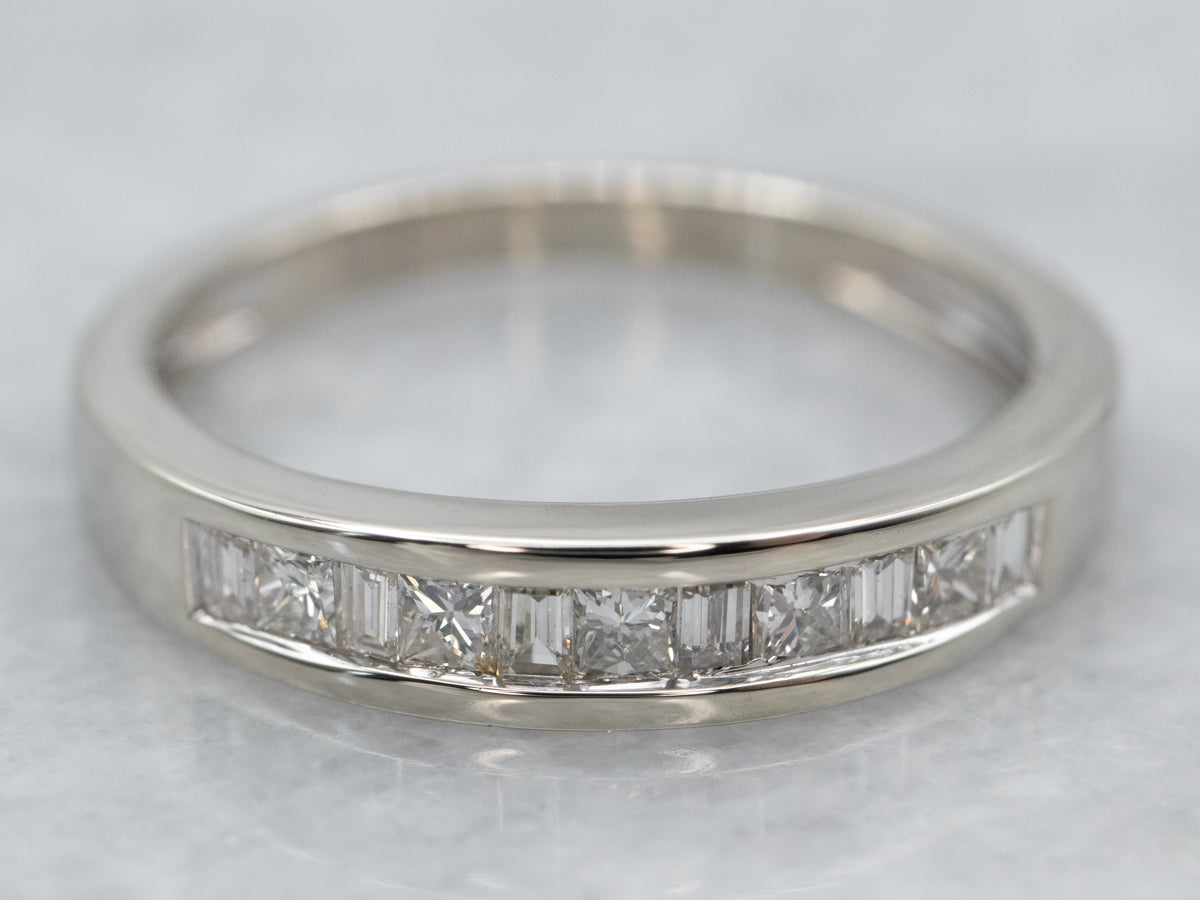 Princess and Baguette Cut Diamond Band
