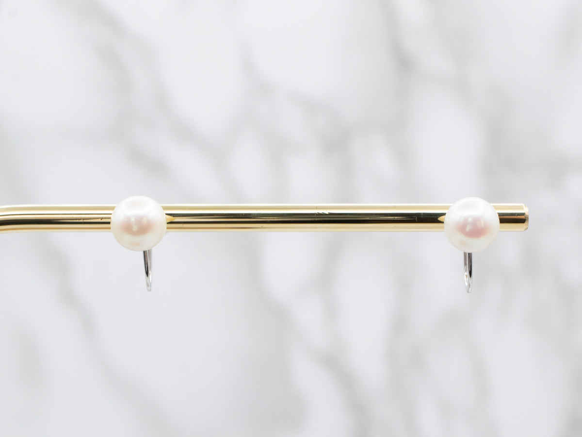 Vintage Pearl Screw Back Earrings