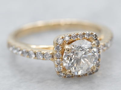 Lovely Diamond Halo Engagement Ring