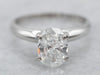 18K Oval-Cut Diamond Solitaire Engagement Ring
