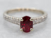 GIA Certified Ruby and Diamond Engagement Ring
