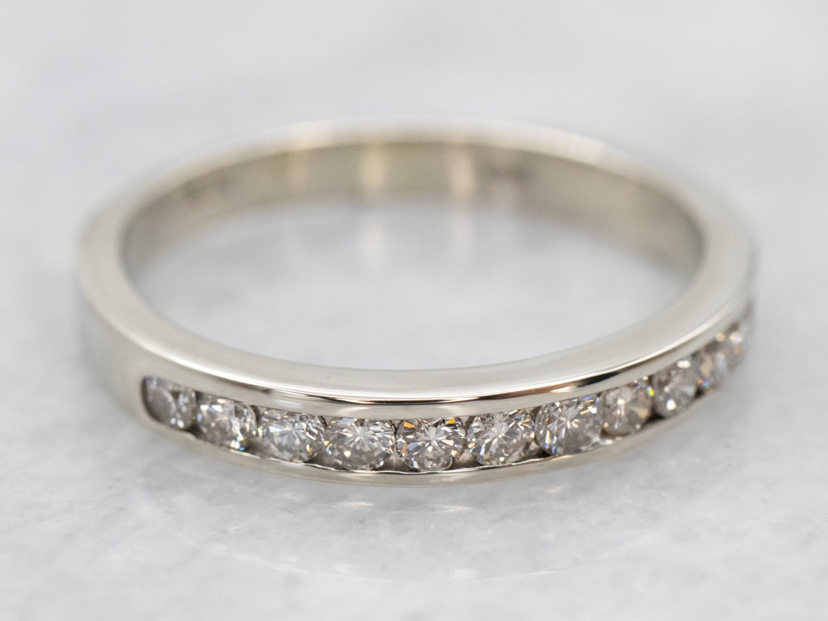 White Gold Channel Set Diamond Band