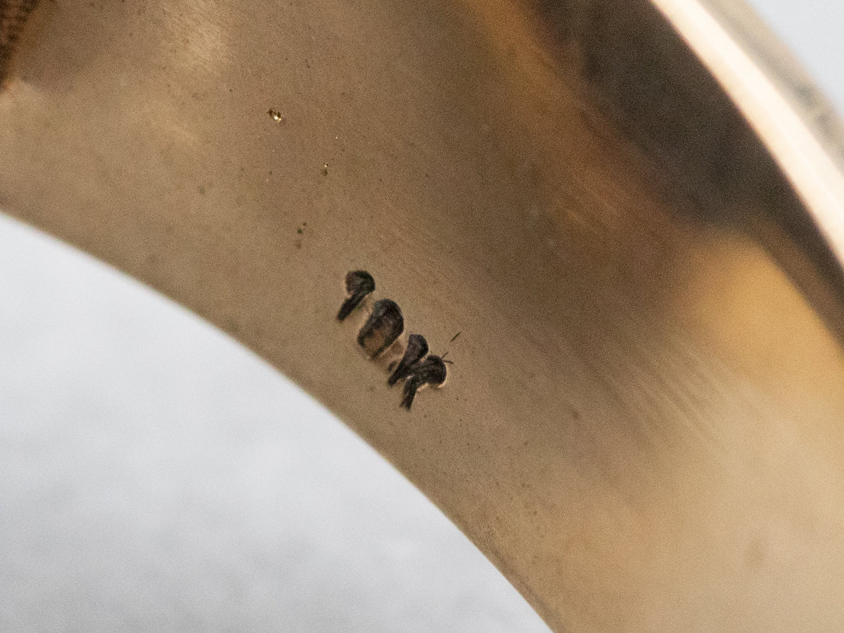 Anillo vintage con cabujón de hueso de dinosaurio para hombre