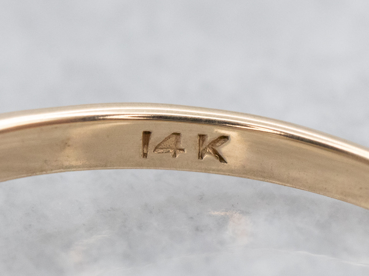 Retro Diamond Gold Engagement Ring