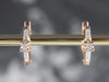 Rose Gold Diamond Drop Hoop Earrings