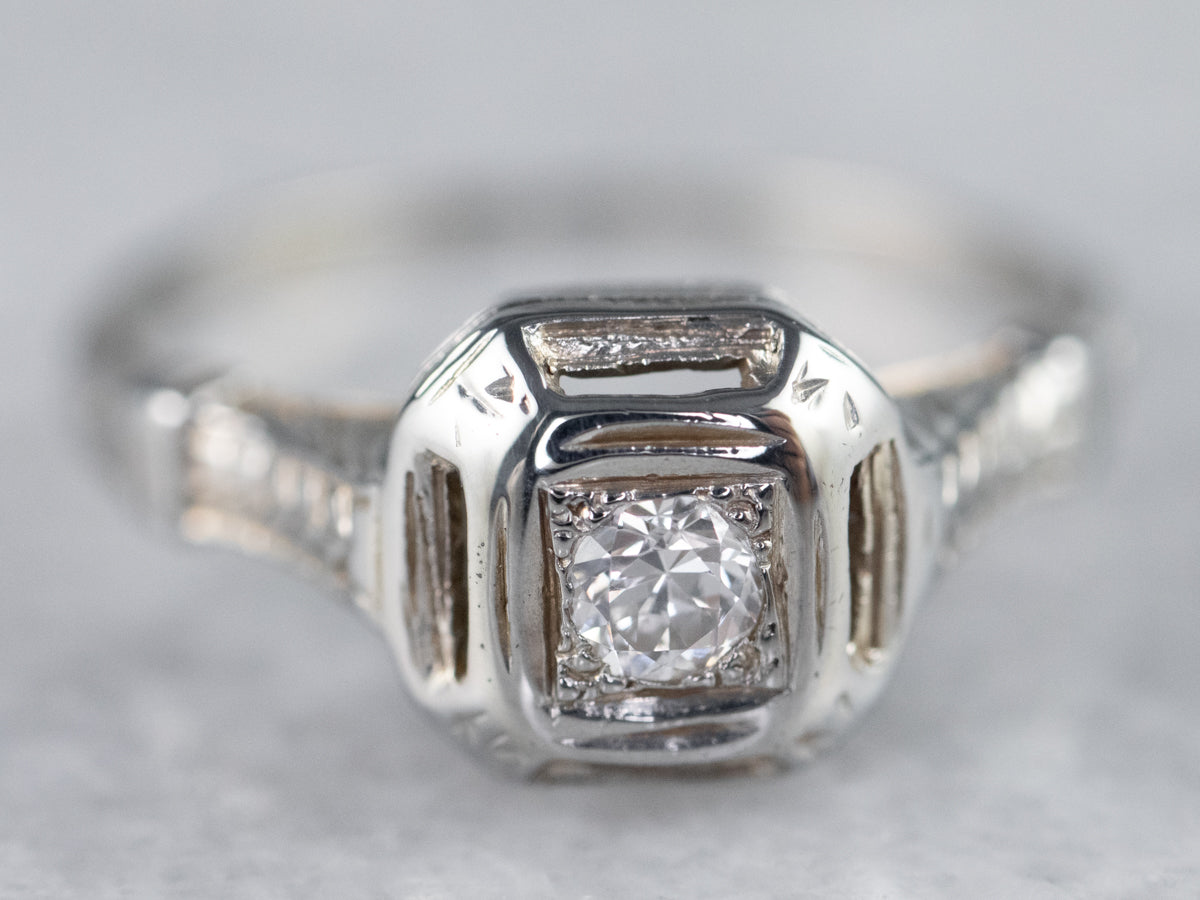 Art Deco Diamond Engagement Ring