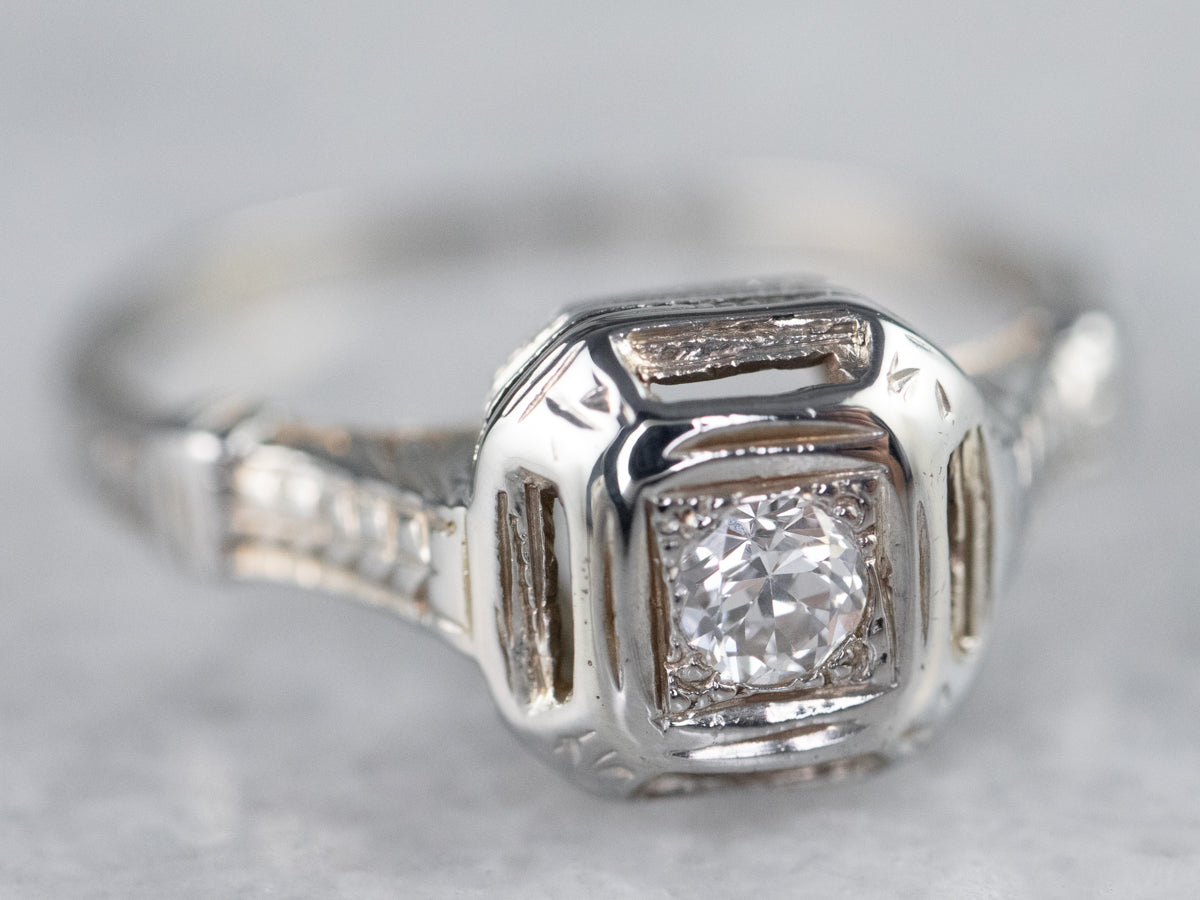 Art Deco Diamond Engagement Ring