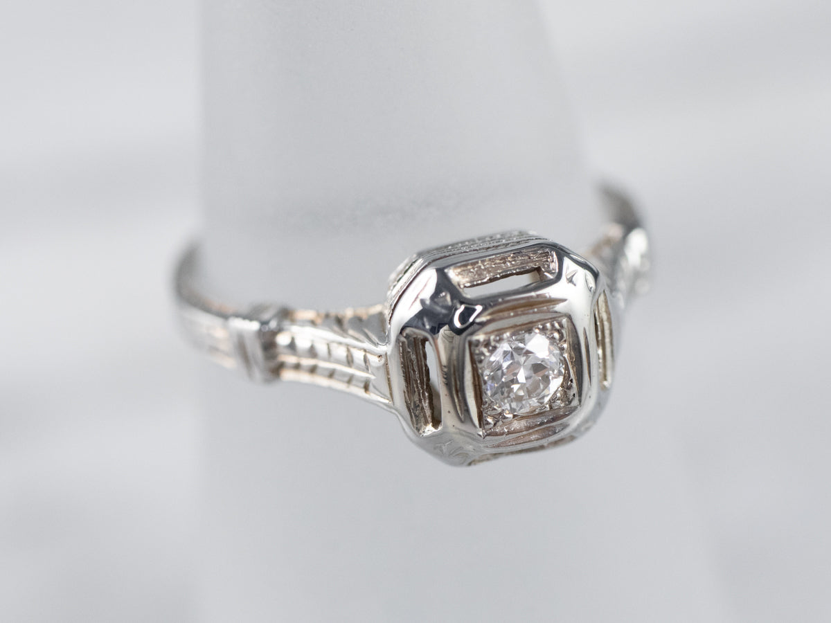 Art Deco Diamond Engagement Ring