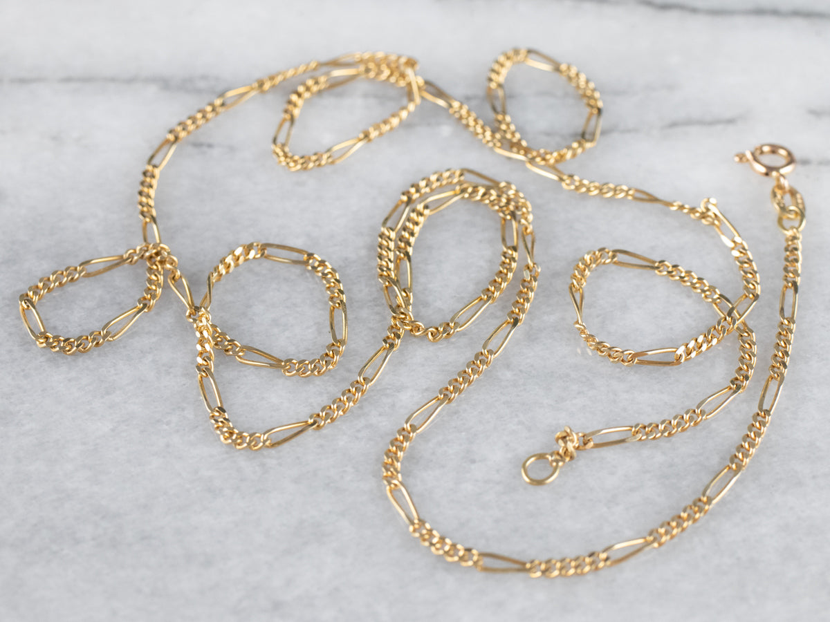 14K Yellow Gold Figaro Chain