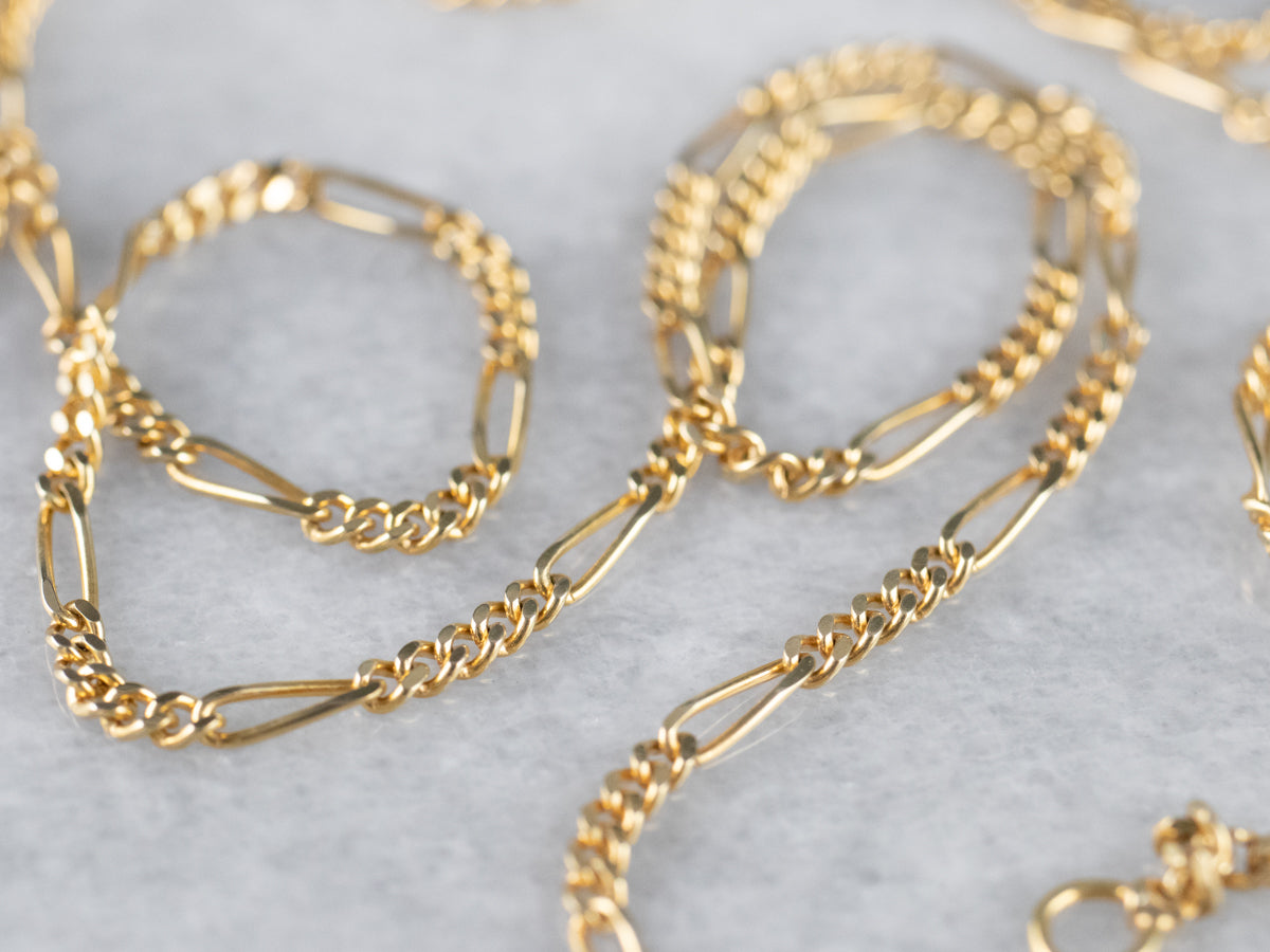 14K Yellow Gold Figaro Chain