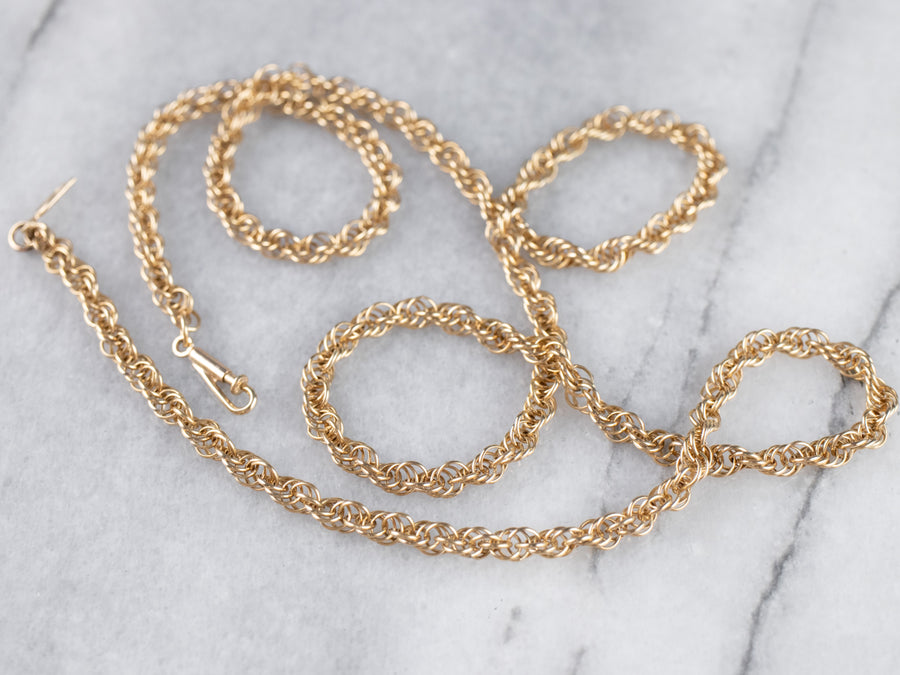 Vintage 18K Gold Loose Rope Twist Chain