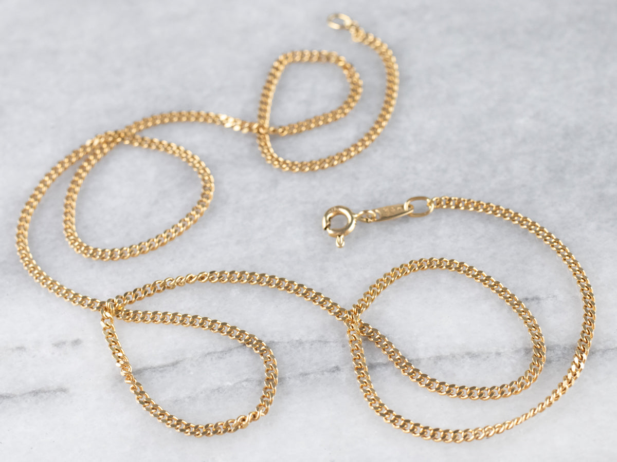 18K Yellow Gold Curb Chain