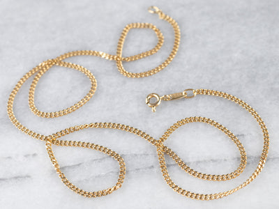 18K Yellow Gold Curb Chain Necklace