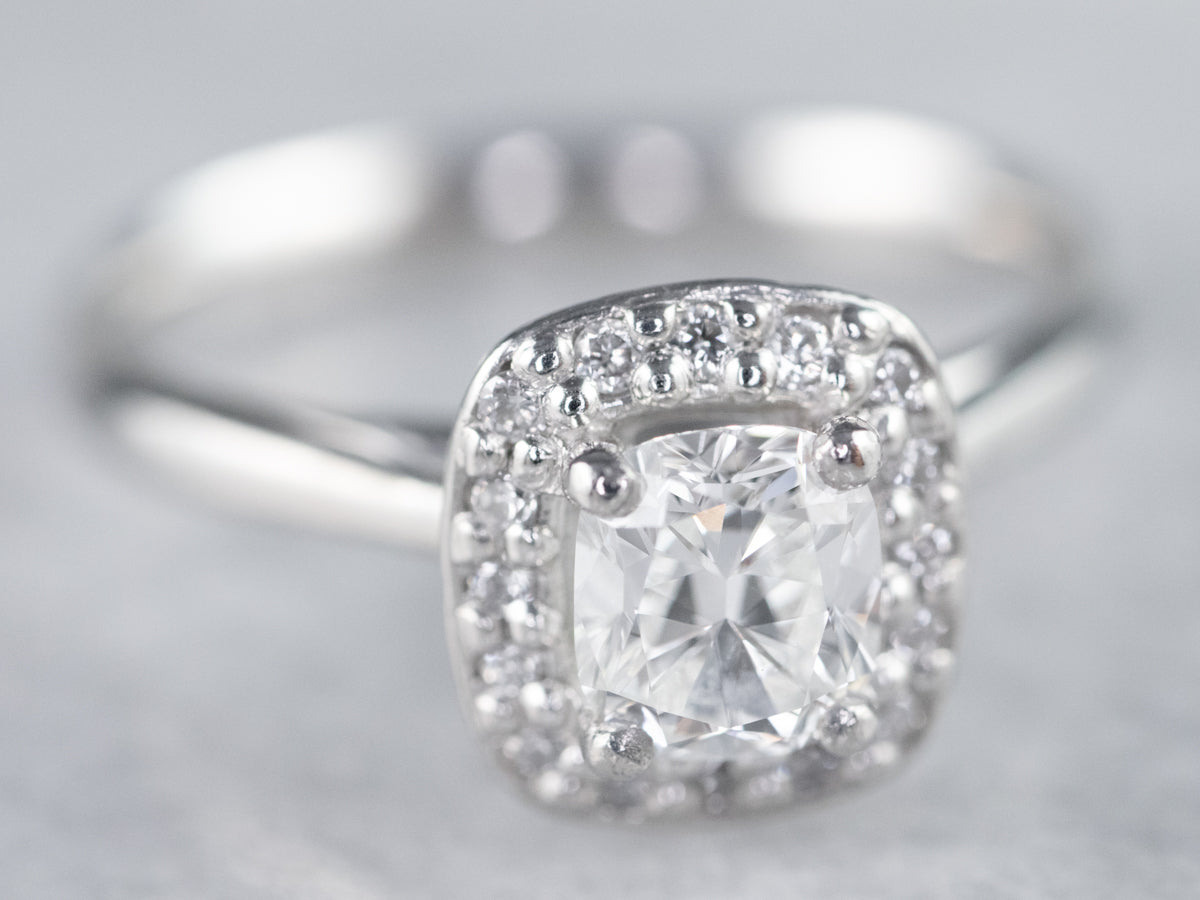 Platinum Diamond Halo Engagement Ring