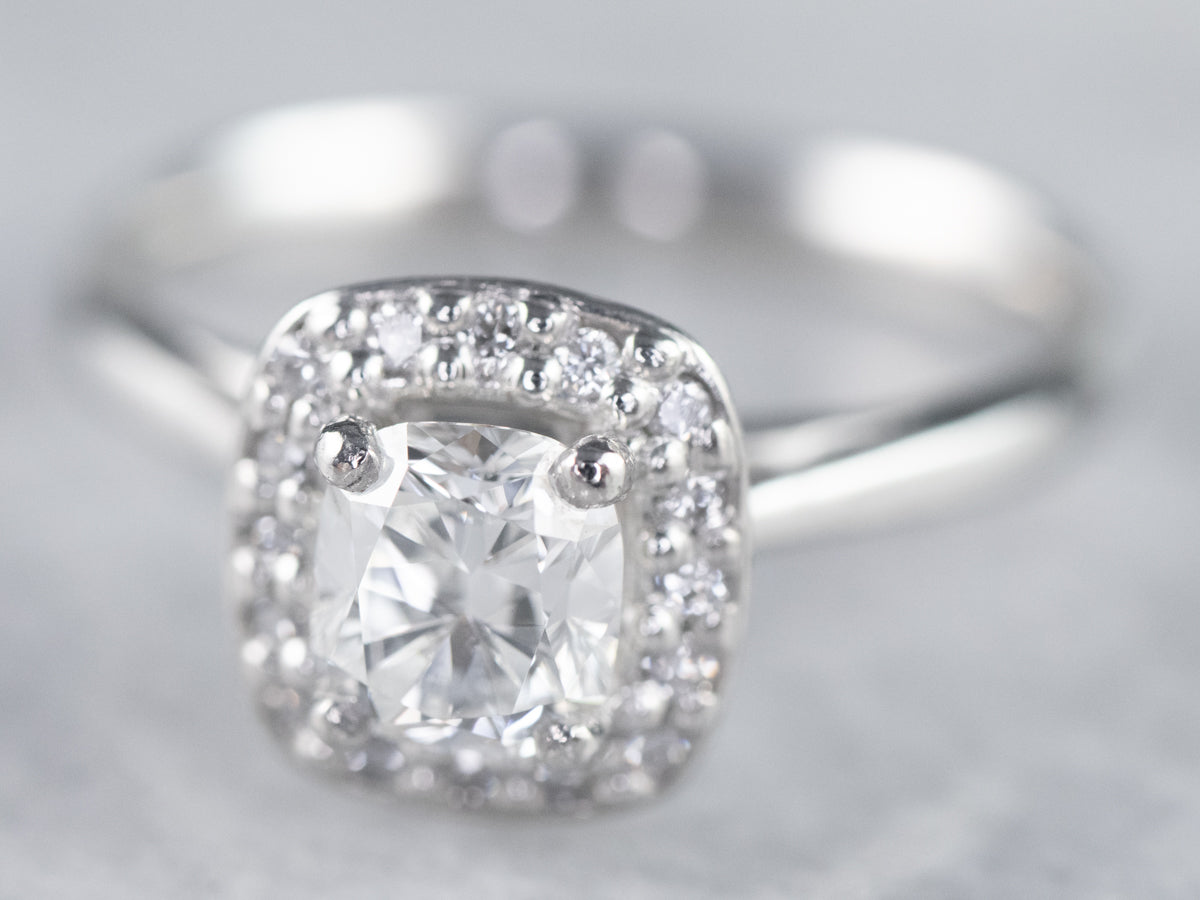 Platinum Diamond Halo Engagement Ring