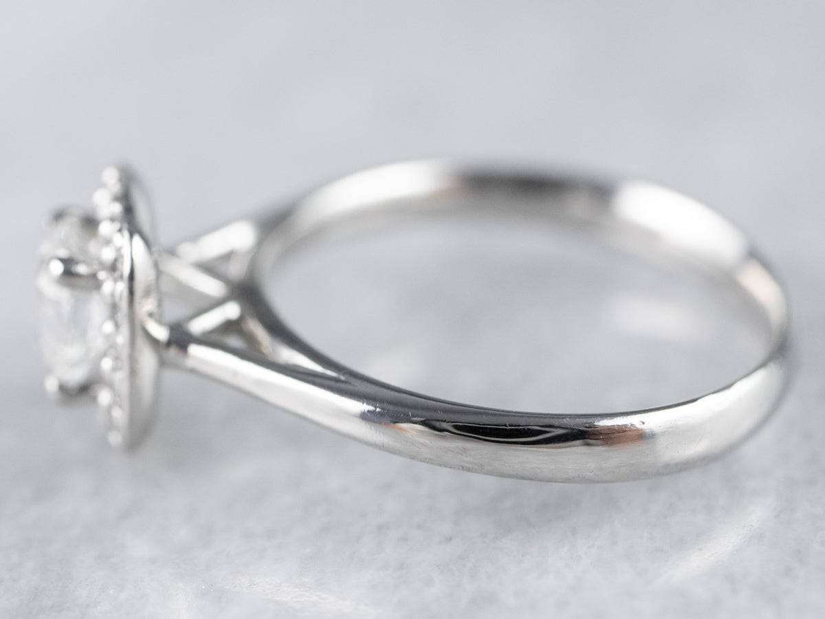 Platinum Diamond Halo Engagement Ring
