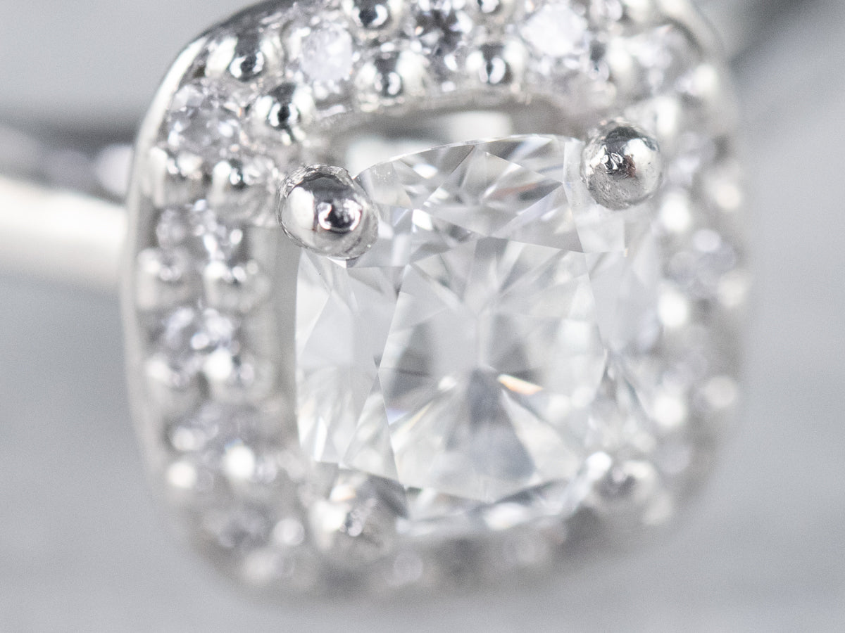 Platinum Diamond Halo Engagement Ring