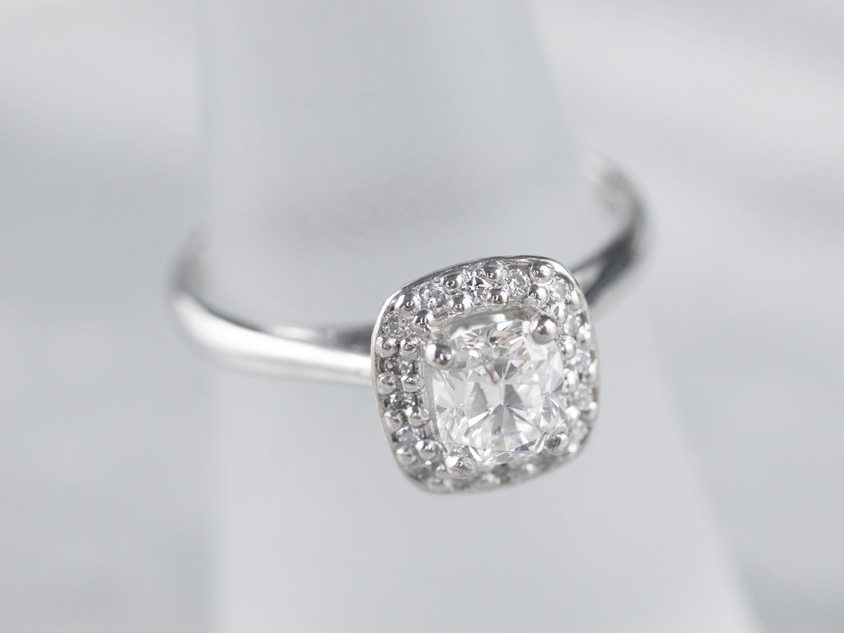Platinum Diamond Halo Engagement Ring