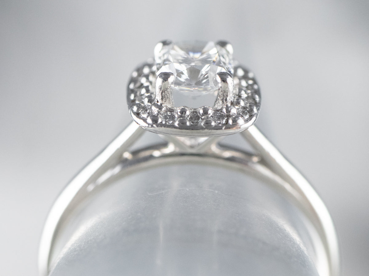 Platinum Diamond Halo Engagement Ring