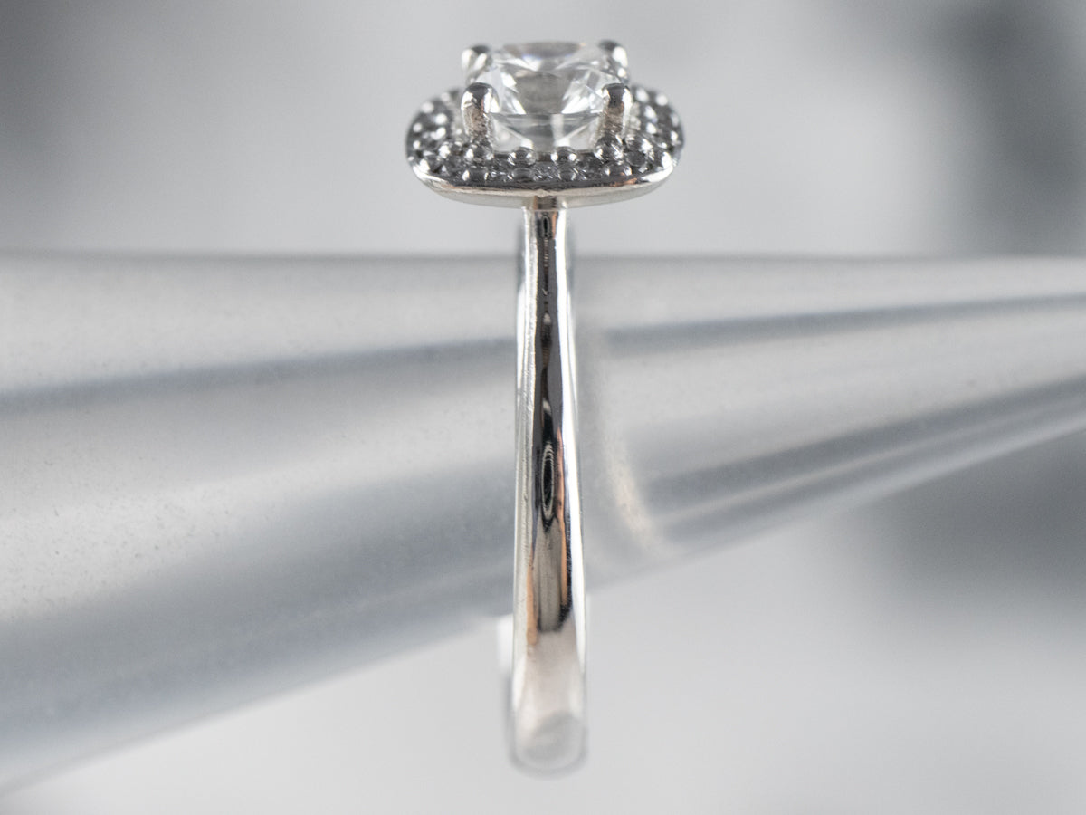 Platinum Diamond Halo Engagement Ring