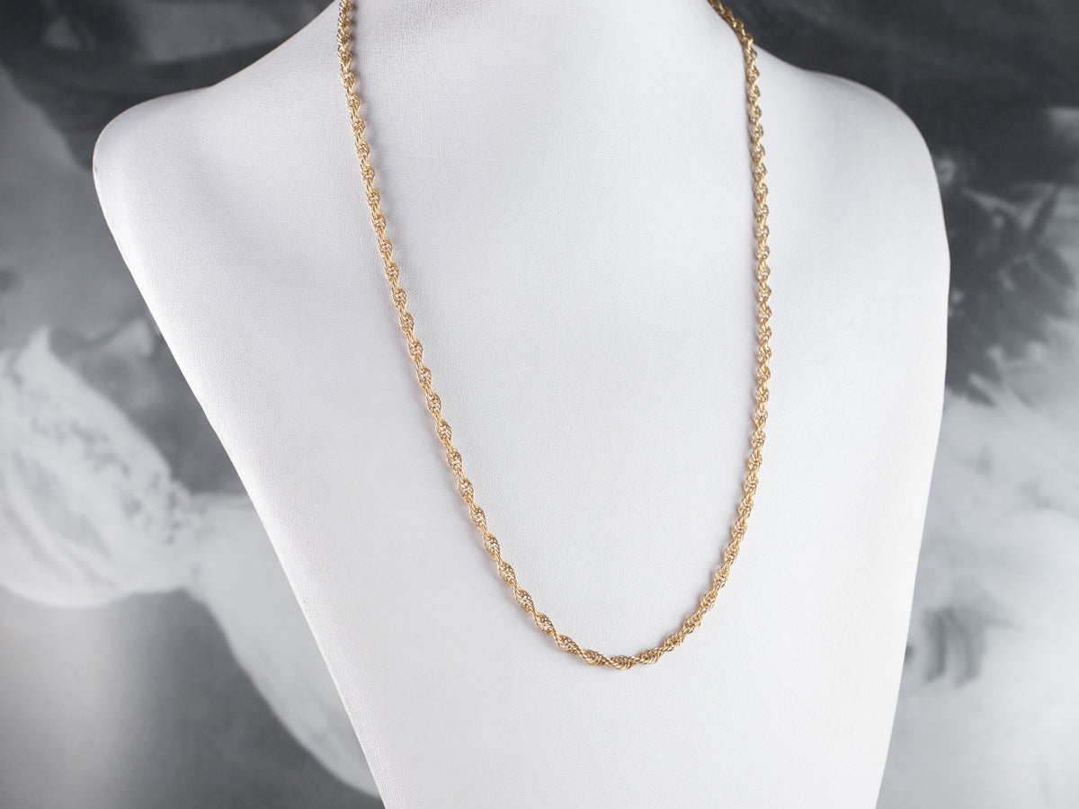 Vintage 18K Gold Loose Rope Twist Chain