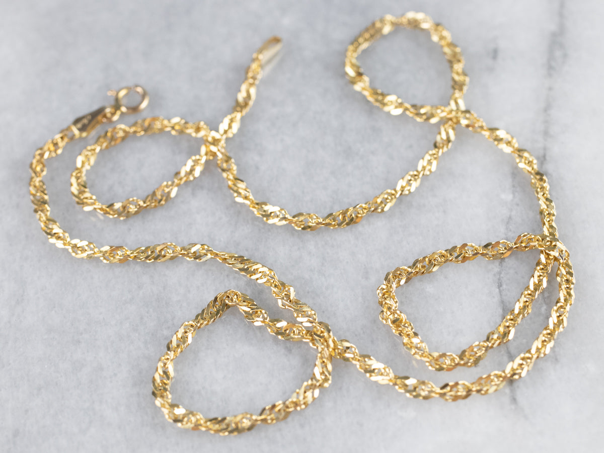 14K Yellow Gold Singapore Chain
