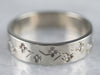 Diamond Floral Patterned Gold Band