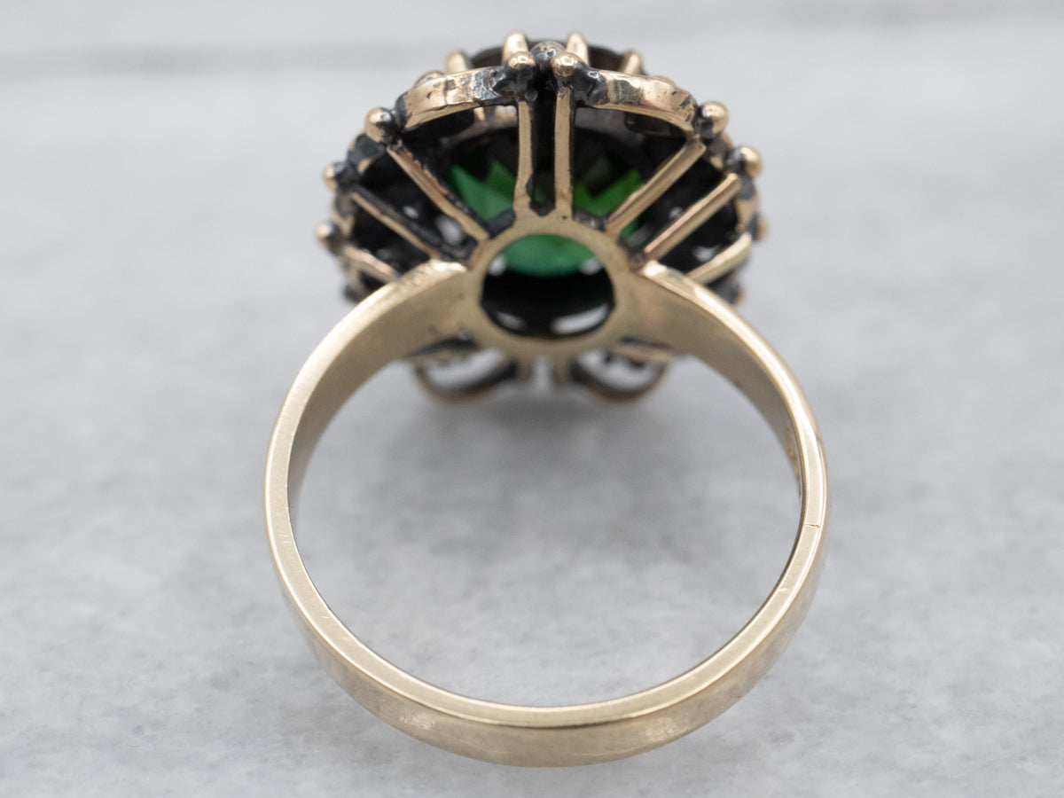 Ornate Green Tourmaline Cocktail Ring