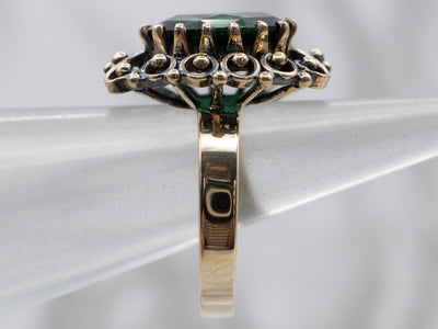 Ornate Green Tourmaline Cocktail Ring